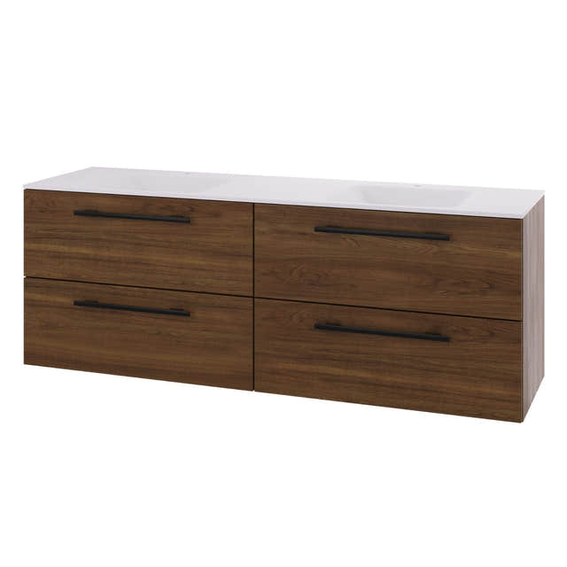 Linn Bad Ingrid D45cm Servantskap Mørk eik / 160cm dobbel Linn Bad Servantskap LB-110816D