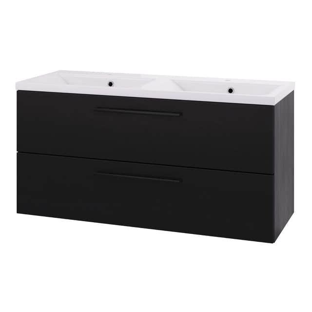 Linn Bad Ingrid D45cm Servantskap Svart eik / 120cm dobbel Linn Bad Servantskap LB-110612D