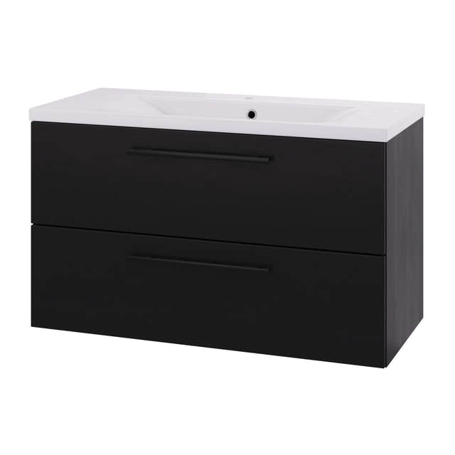 Linn Bad Ingrid D45cm Servantskap Svart eik / 120cm Linn Bad Servantskap LB-110612