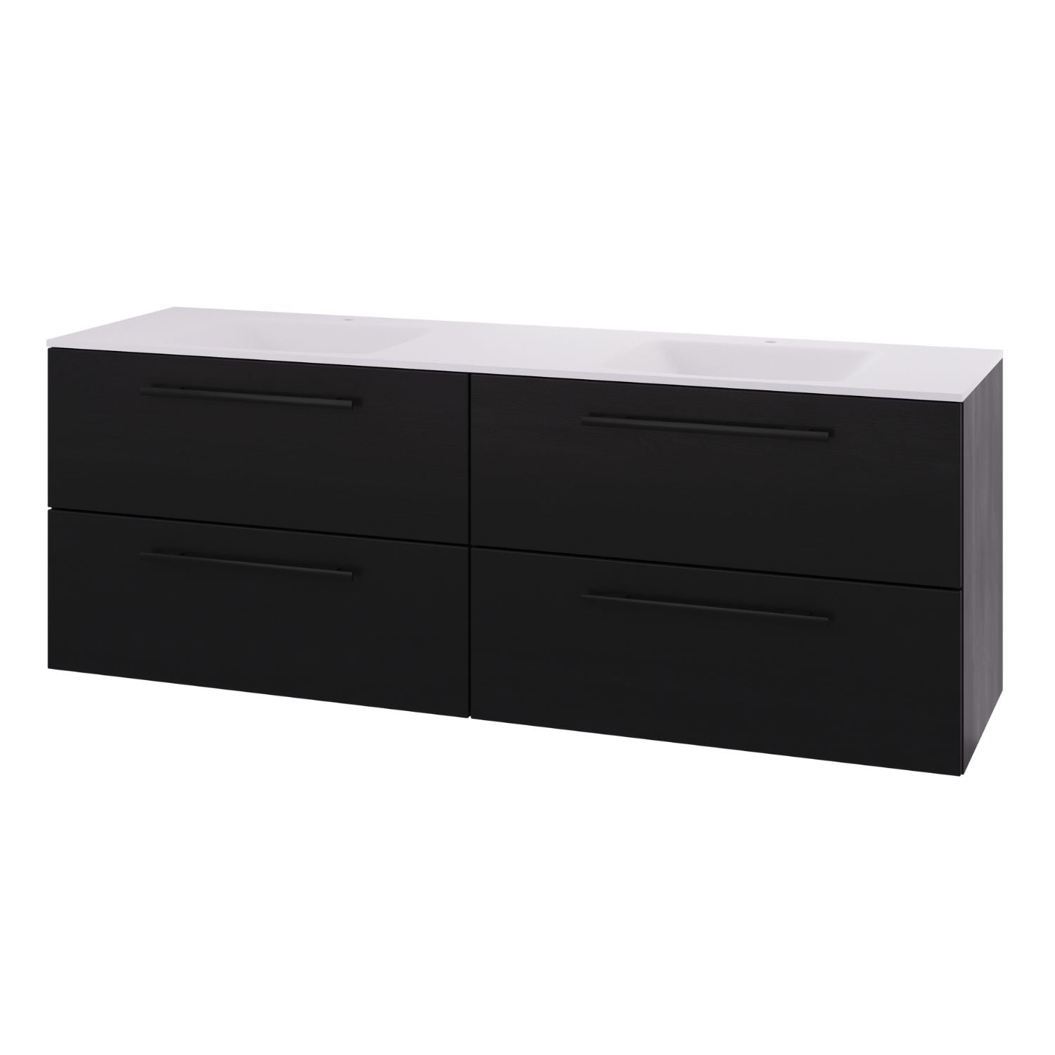 Linn Bad Ingrid D45cm Servantskap Svart eik / 160cm dobbel Linn Bad Servantskap LB-110616D