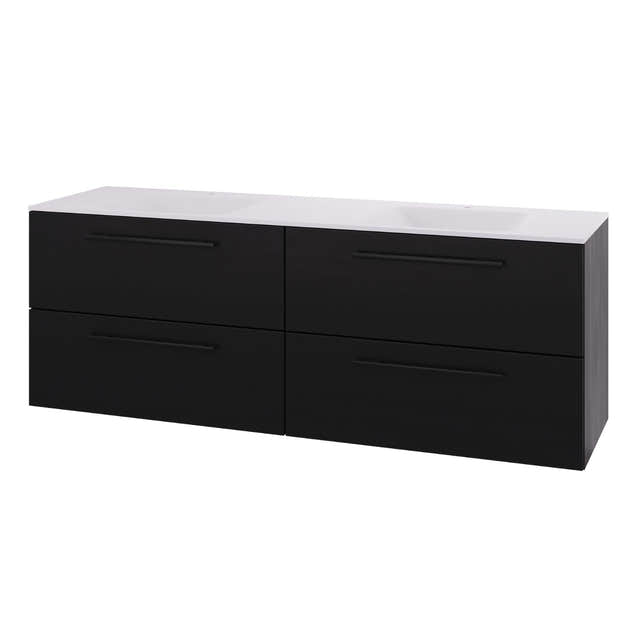 Linn Bad Ingrid D45cm Servantskap Svart eik / 160cm dobbel Linn Bad Servantskap LB-110616D