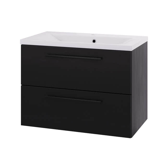 Linn Bad Ingrid D45cm Servantskap Svart eik / 80cm Linn Bad Servantskap LB-110608