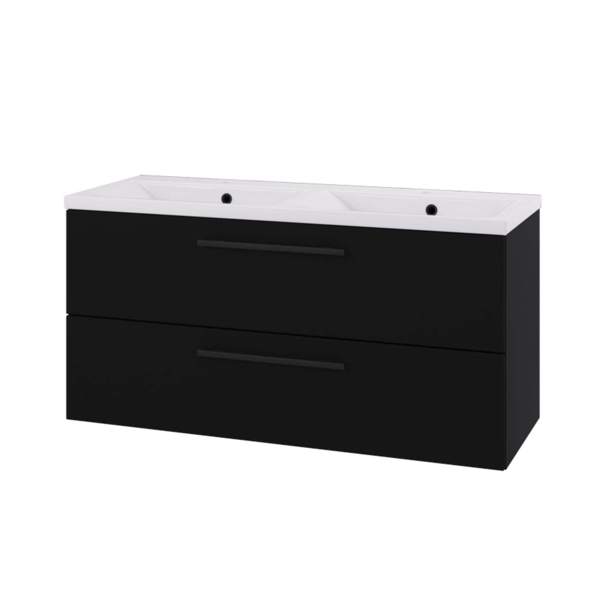 Linn Bad Ingrid D45cm Servantskap Svart matt / 120cm dobbel Linn Bad Servantskap LB-110712D