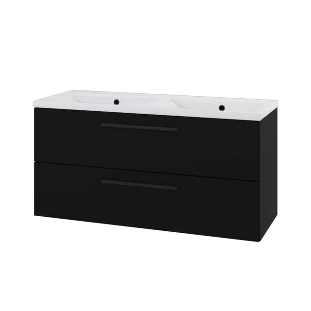 Linn Bad Ingrid D45cm Servantskap Svart matt / 120cm dobbel Linn Bad Servantskap LB-110712D