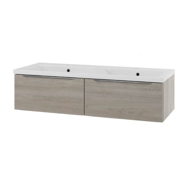 Linn Bad Mari D45 Servantskap med 1 skuff Lys eik / 120cm dobbel 2 skuff Linn Bad Servantskap LB-120212D2S