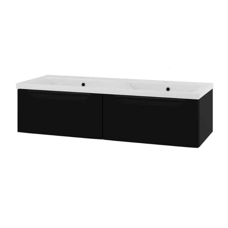 Linn Bad Mari D45 Servantskap med 1 skuff Svart / 120cm dobbel Linn Bad Servantskap LB-120612D2S