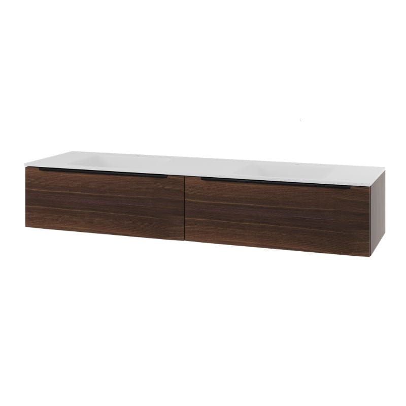 Linn Bad Mari D45 Servantskap med 1 skuff Valnøtt / 160cm dobbel Linn Bad Servantskap LB-120816D2S