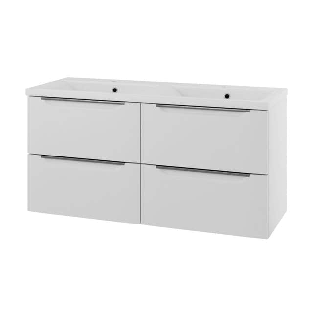 Linn Bad Mari D45cm Servantskap Hvit matt / 120 cm dobbel 4skuff Linn Bad Servantskap LB-400709