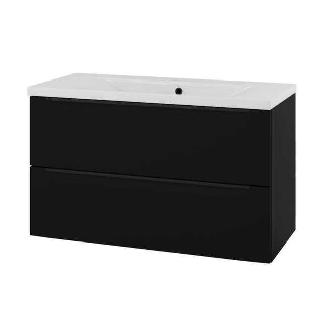 Linn Bad Mari D45cm Servantskap Svart matt / 100cm Linn Bad Servantskap LB-120710