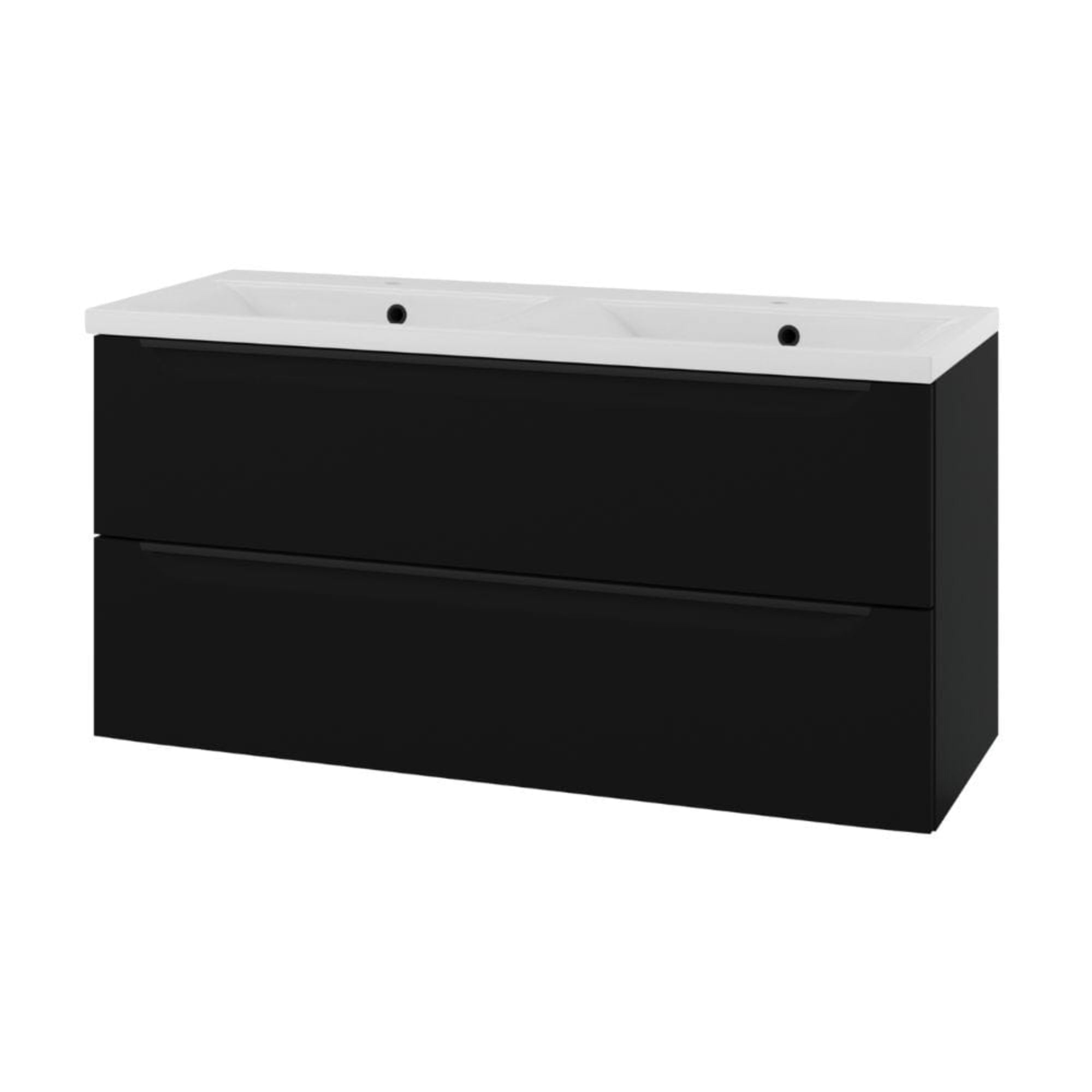 Linn Bad Mari D45cm Servantskap Svart matt / 120cm dobbel Linn Bad Servantskap LB-120712D