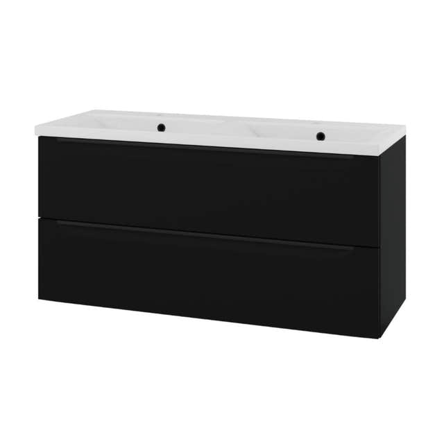 Linn Bad Mari D45cm Servantskap Svart matt / 120cm dobbel Linn Bad Servantskap LB-120712D