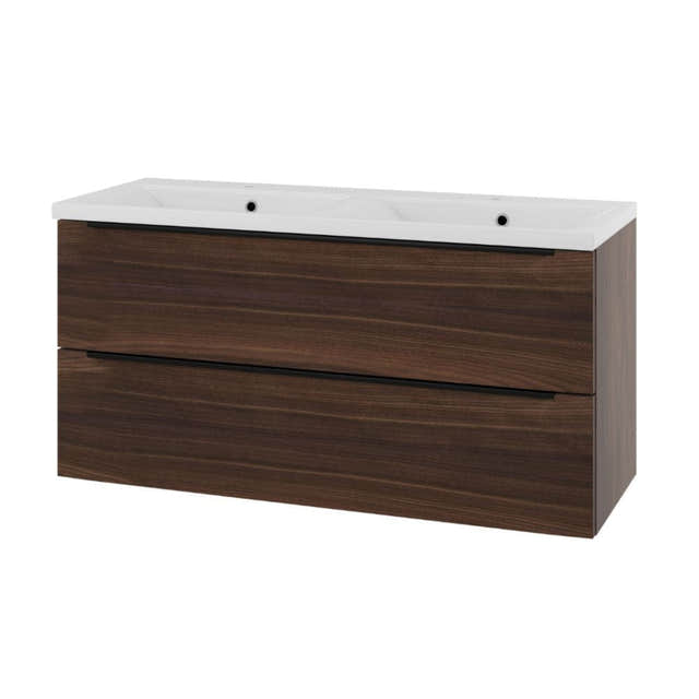Linn Bad Mari D45cm Servantskap Valnøtt / 120cm dobbel Linn Bad Servantskap LB-120812D