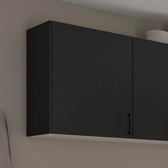 Linn Bad Overskap 1 dør for vaskerom Svart matt / 30cm Linn Bad Veggskap vaskerom LB-741103