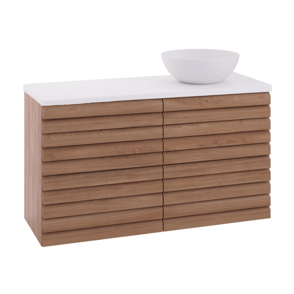 Linn Bad Selma Eikestav 2 Skuffer Heltre D45cm Servantskap Eik / 120cm / Høyre Linn Bad Servantskap LB-160522STH