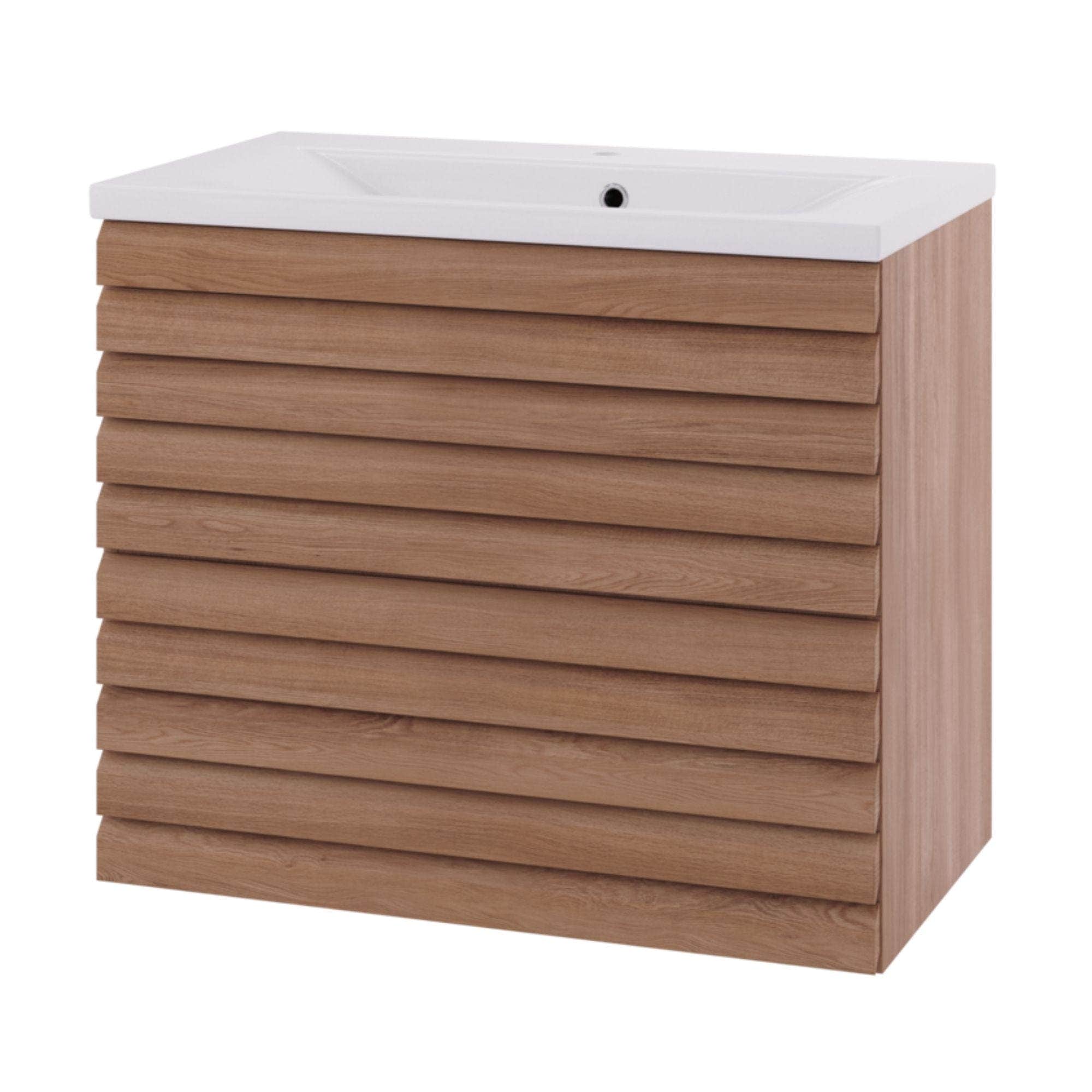 Linn Bad Selma Eikestav 2 Skuffer Heltre D45cm Servantskap Eik / 80cm / Senter Linn Bad Servantskap LB-160528ST