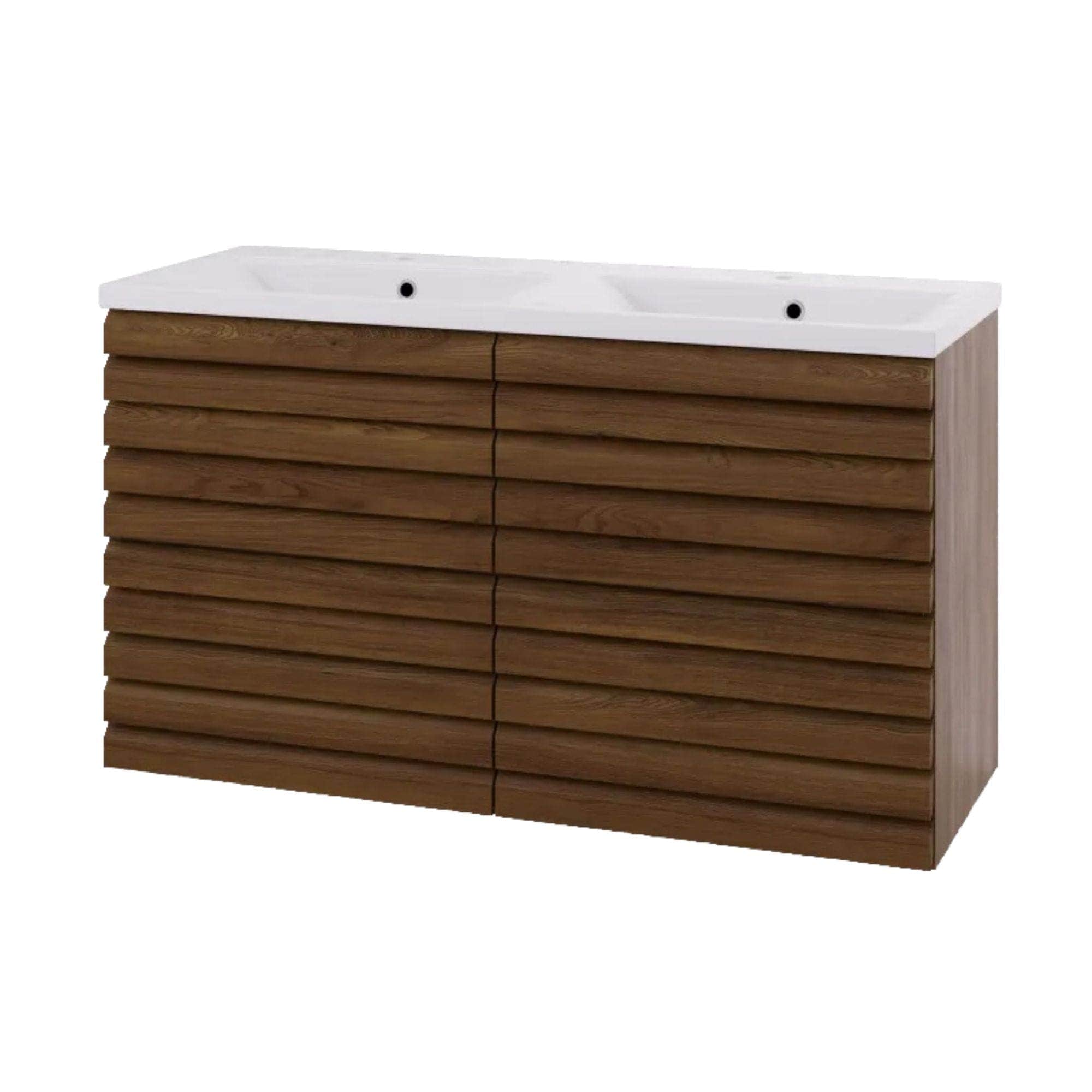 Linn Bad Selma Eikestav 2 Skuffer Heltre D45cm Servantskap Mørk eik / 120cm / Dobbel Linn Bad Servantskap LB-160822STD