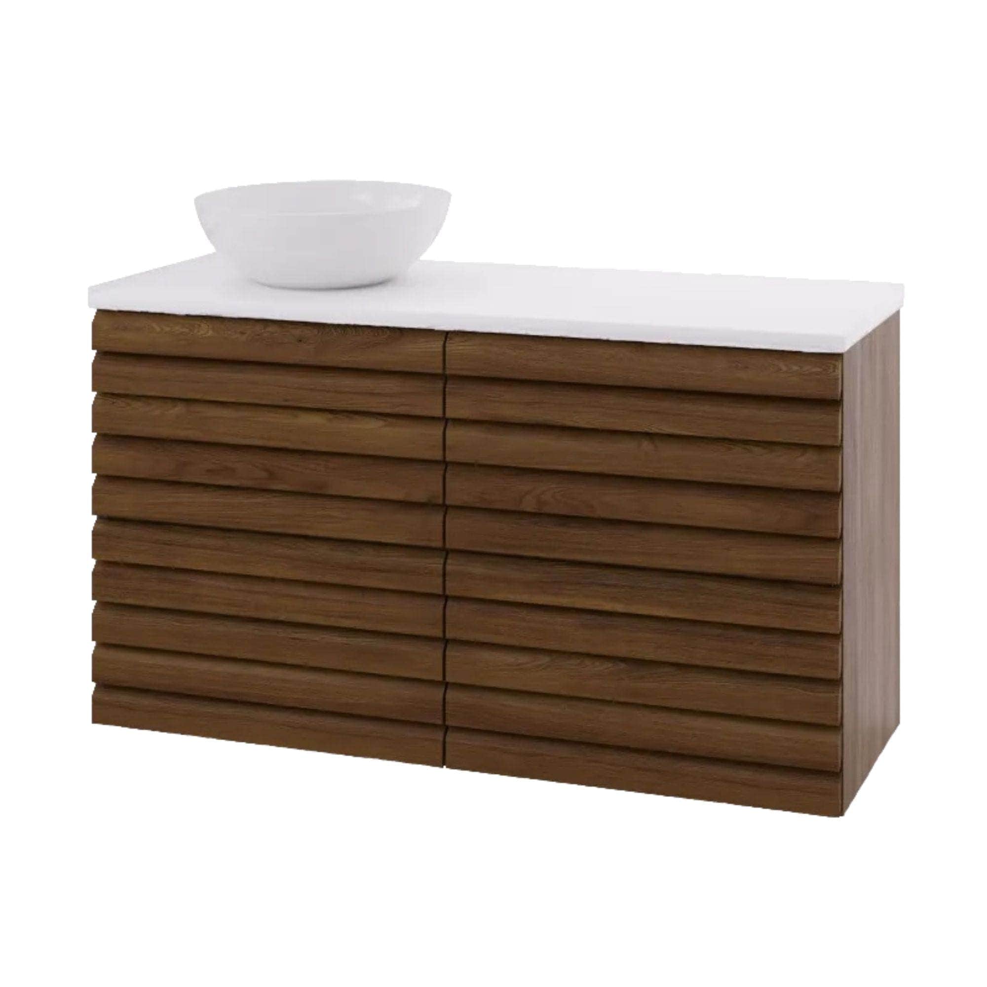 Linn Bad Selma Eikestav 2 Skuffer Heltre D45cm Servantskap Mørk eik / 120cm / Venstre Linn Bad Servantskap LB-160822STV
