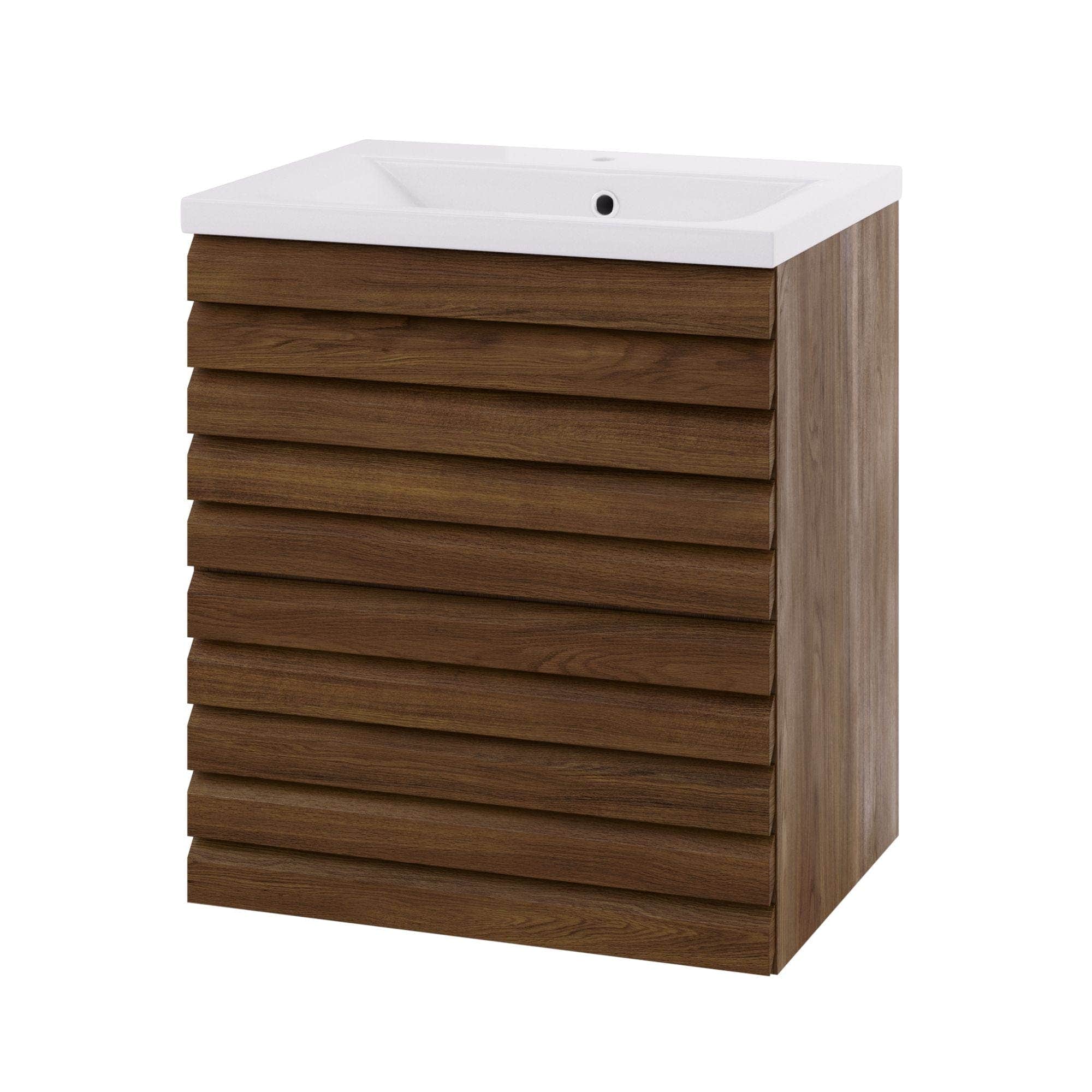 Linn Bad Selma Eikestav 2 Skuffer Heltre D45cm Servantskap Mørk eik / 60cm / Senter Linn Bad Servantskap LB-160826ST