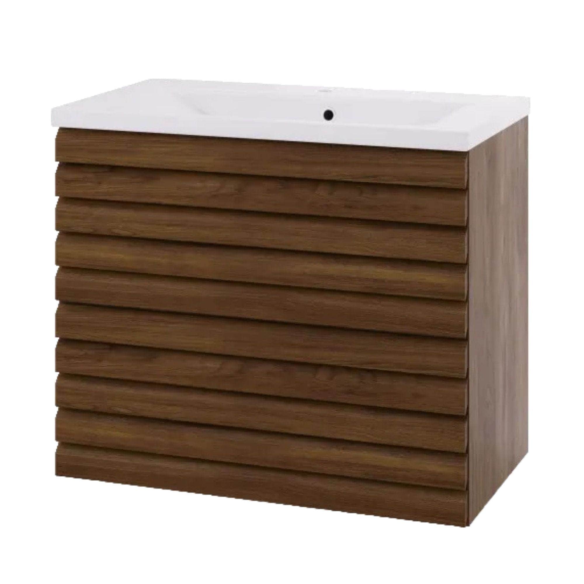 Linn Bad Selma Eikestav 2 Skuffer Heltre D45cm Servantskap Mørk eik / 80cm / Senter Linn Bad Servantskap LB-160828ST