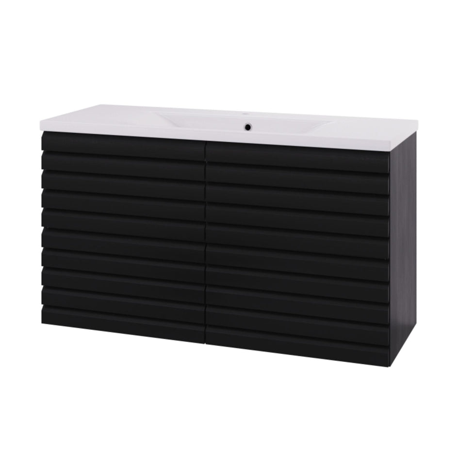 Linn Bad Selma Eikestav 2 Skuffer Heltre D45cm Servantskap Svart eik / 120cm / Senter Linn Bad Servantskap LB-160622ST