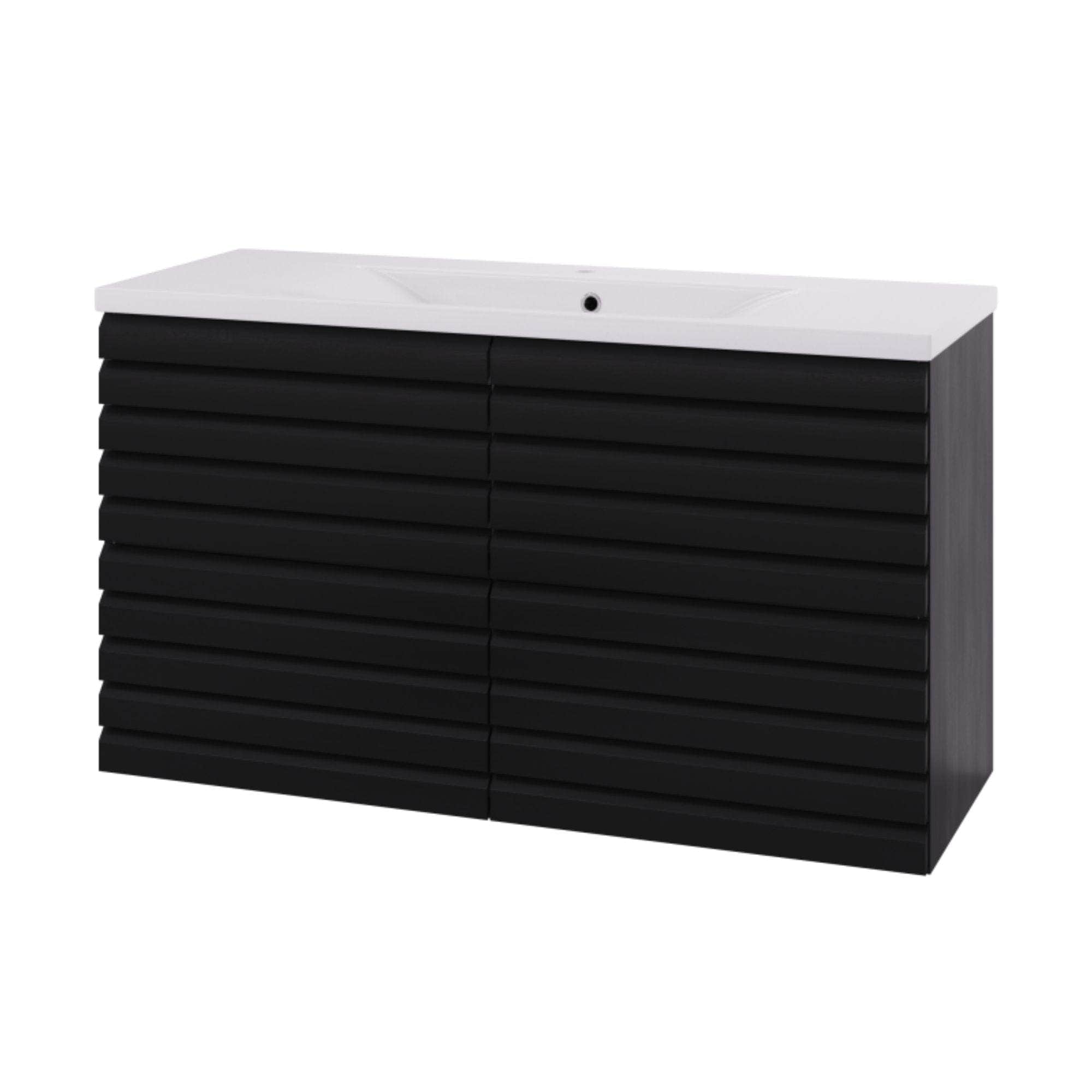 Linn Bad Selma Eikestav 2 Skuffer Heltre D45cm Servantskap Svart eik / 120cm / Senter Linn Bad Servantskap LB-160622ST