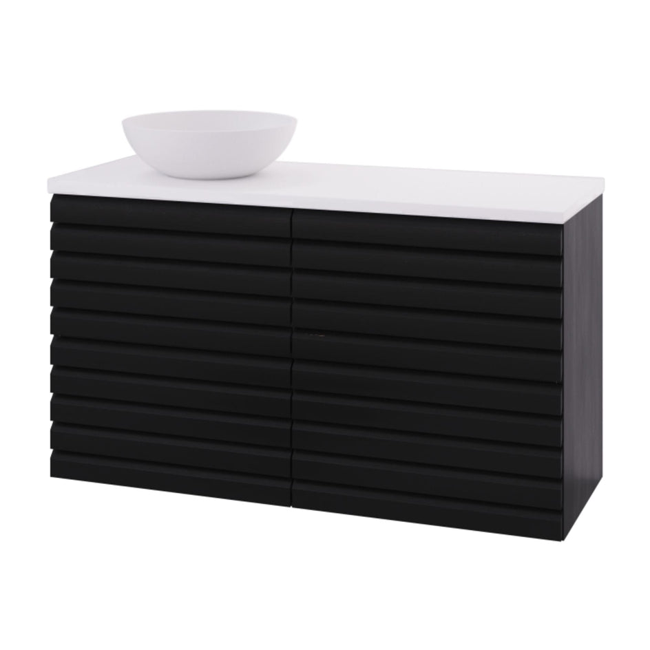 Linn Bad Selma Eikestav 2 Skuffer Heltre D45cm Servantskap Svart eik / 120cm / Venstre Linn Bad Servantskap LB-160622STV