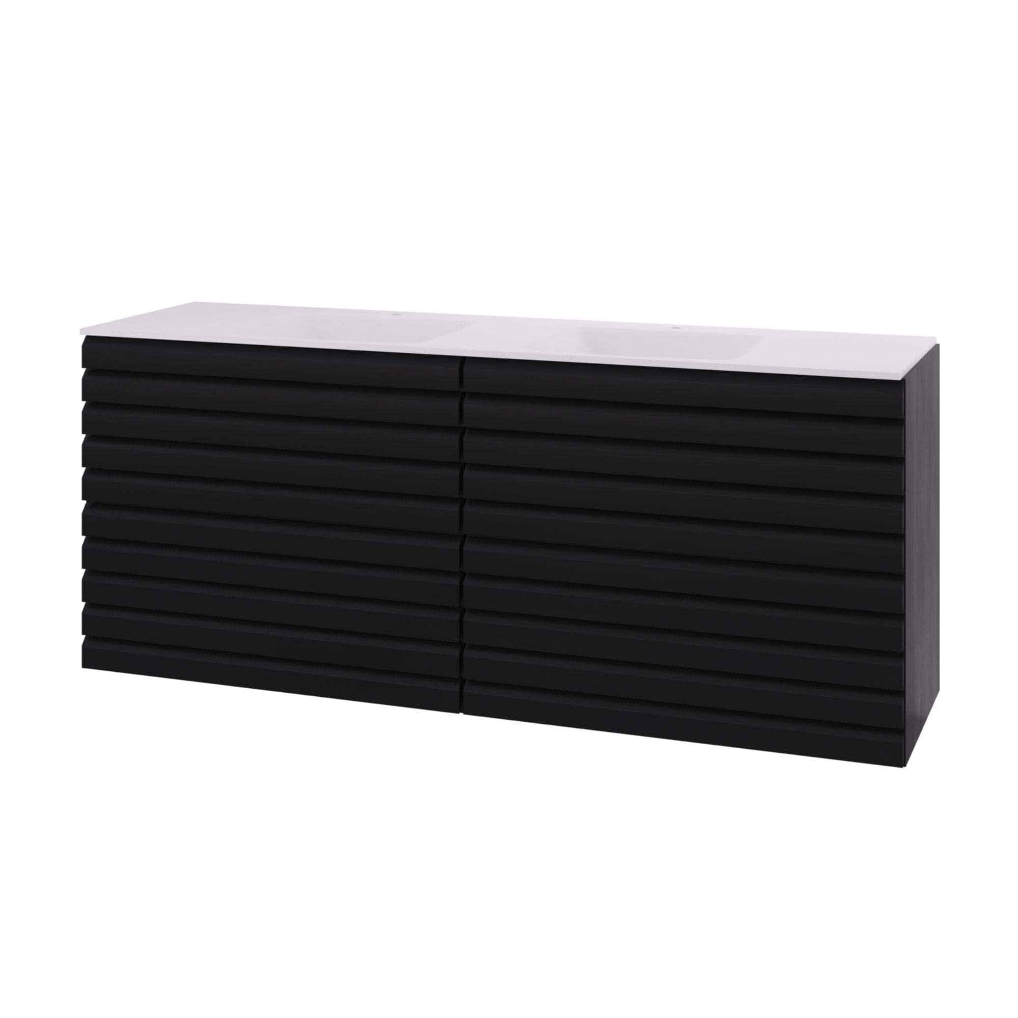 Linn Bad Selma Eikestav 2 Skuffer Heltre D45cm Servantskap Svart eik / 160cm / Valgfri Linn Bad Servantskap LB-160626STD