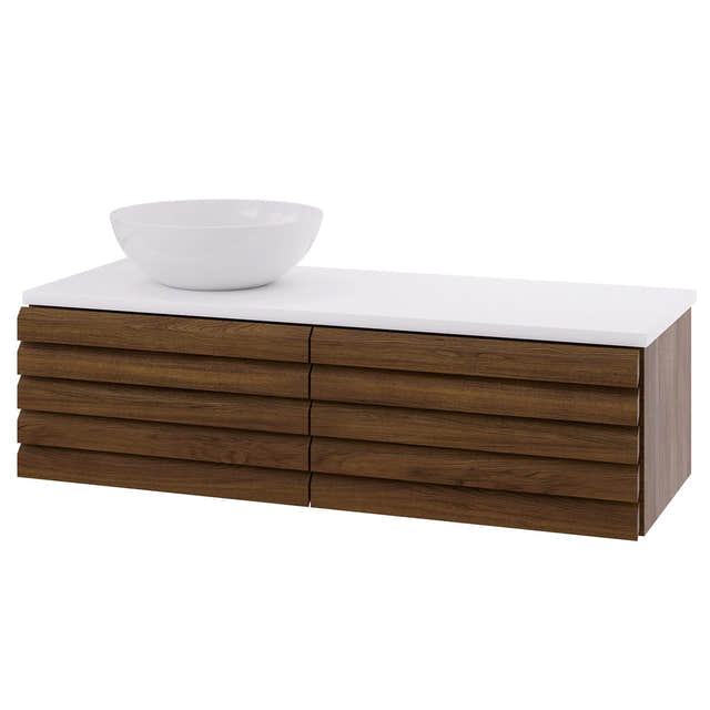 Linn Bad Selma Eikestav Heltre D45cm Servantskap Mørk eik / 120cm / Venstre Linn Bad Servantskap LB-160812STV