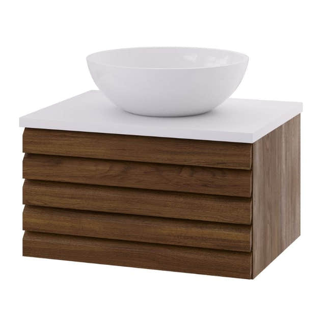 Linn Bad Selma Eikestav Heltre D45cm Servantskap Mørk eik / 60cm / Senter Linn Bad Servantskap LB-160806ST