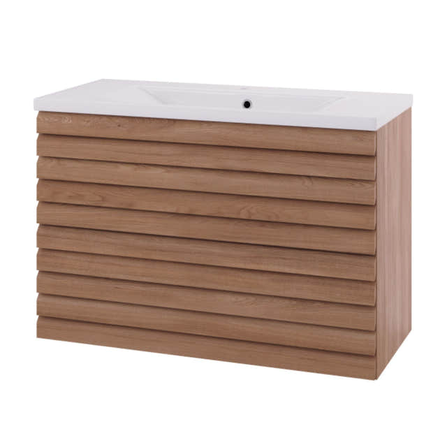 Linn Bad Selma Eikestav Servantskap 2 Skuffer D45cm Eik / 100cm / Senter Linn Bad Servantskap LB-160520ST