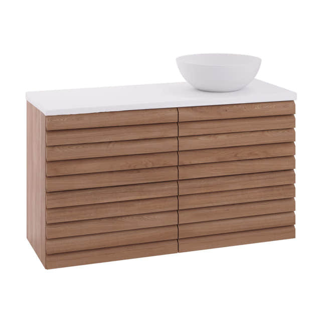 Linn Bad Selma Eikestav Servantskap 2 Skuffer D45cm Eik / 120cm / Høyre Linn Bad Servantskap LB-160522STH