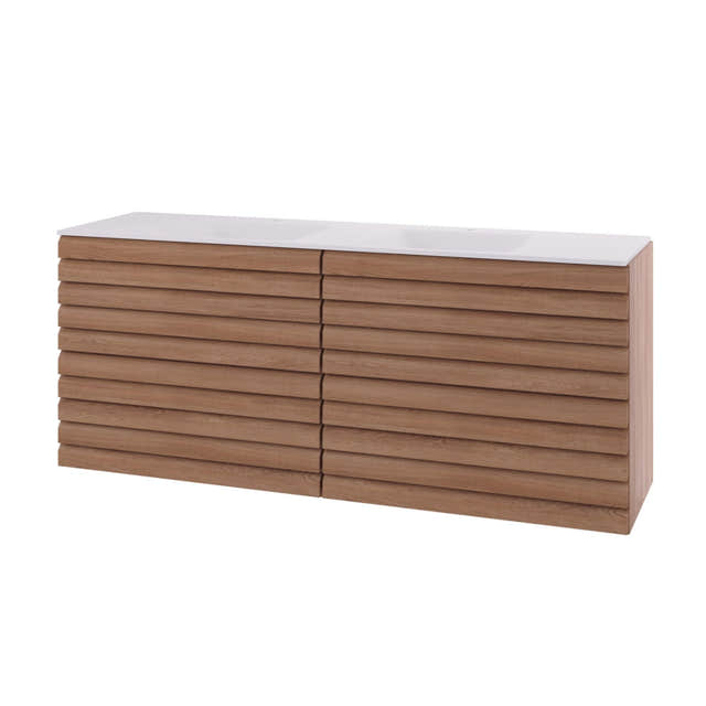 Linn Bad Selma Eikestav Servantskap 2 Skuffer D45cm Eik / 160cm / Valgfri Linn Bad Servantskap LB-160526STD