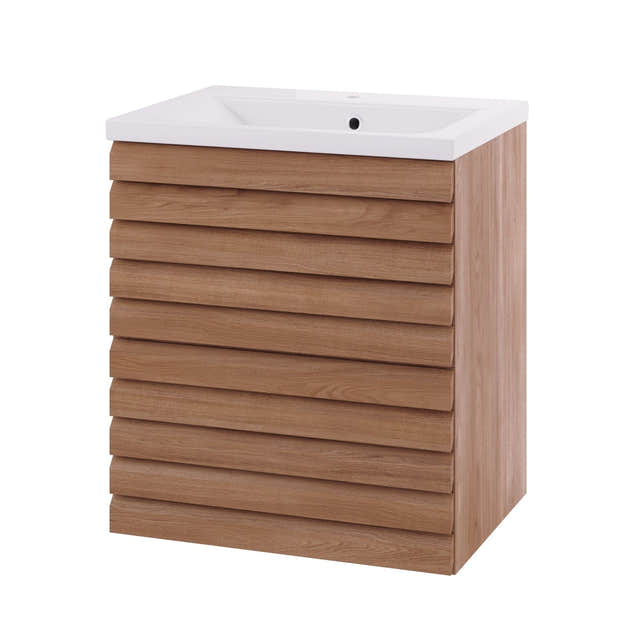 Linn Bad Selma Eikestav Servantskap 2 Skuffer D45cm Eik / 60cm / Senter Linn Bad Servantskap LB-160526ST