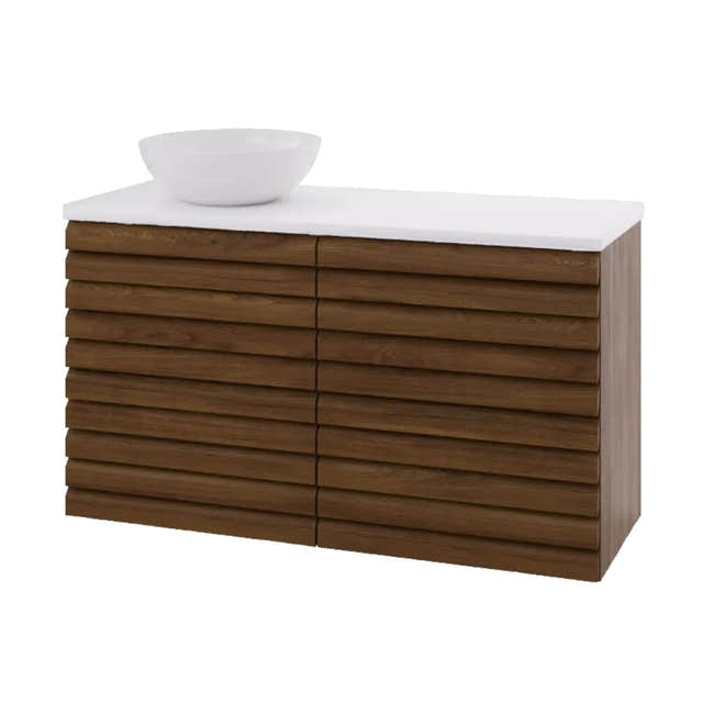 Linn Bad Selma Eikestav Servantskap 2 Skuffer D45cm Mørk eik / 120cm / Venstre Linn Bad Servantskap LB-160822STV