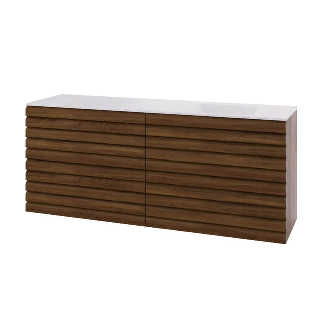 Linn Bad Selma Eikestav Servantskap 2 Skuffer D45cm Mørk eik / 160cm / Valgfri Linn Bad Servantskap LB-160826STD