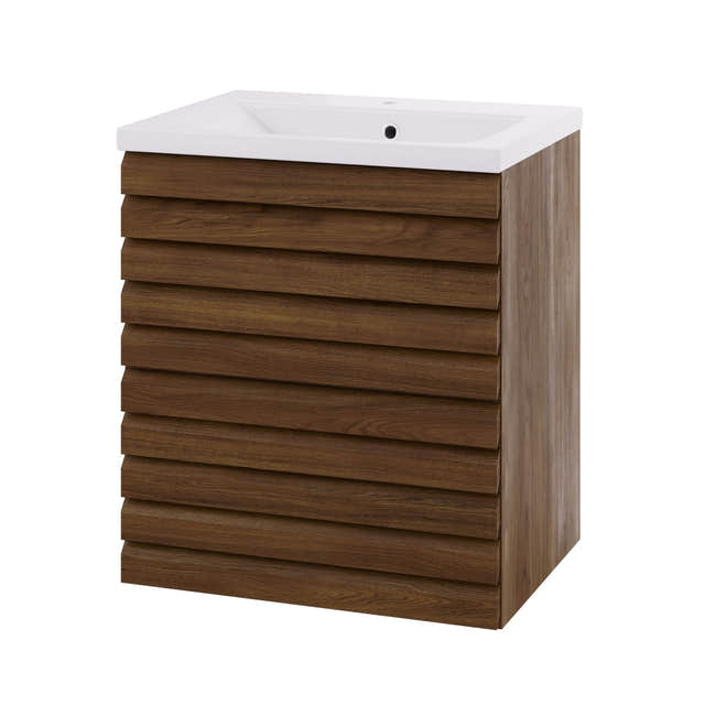 Linn Bad Selma Eikestav Servantskap 2 Skuffer D45cm Mørk eik / 60cm / Senter Linn Bad Servantskap LB-160826ST