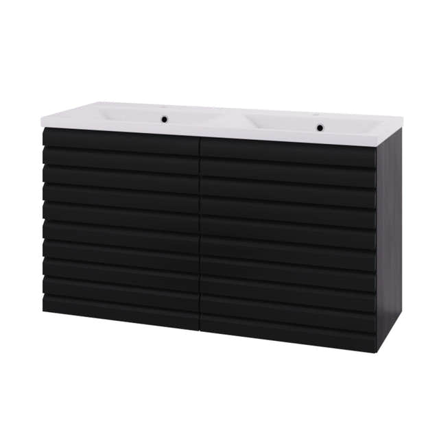 Linn Bad Selma Eikestav Servantskap 2 Skuffer D45cm Svart eik / 120cm / Dobbel Linn Bad Servantskap LB-160622STD