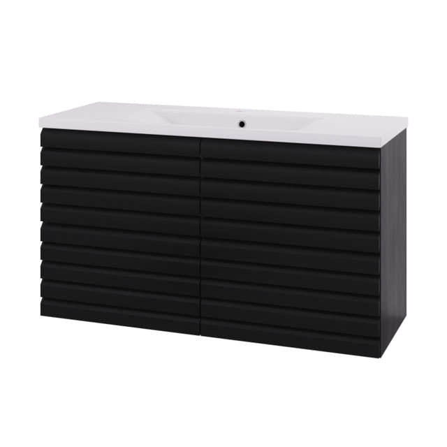 Linn Bad Selma Eikestav Servantskap 2 Skuffer D45cm Svart eik / 120cm / Senter Linn Bad Servantskap LB-160622ST