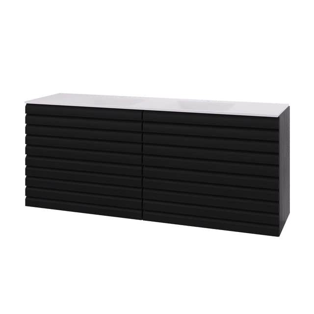 Linn Bad Selma Eikestav Servantskap 2 Skuffer D45cm Svart eik / 160cm / Valgfri Linn Bad Servantskap LB-160626STD