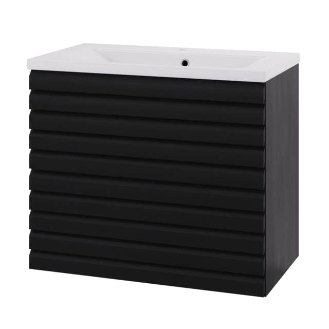 Linn Bad Selma Eikestav Servantskap 2 Skuffer D45cm Svart eik / 80cm / Senter Linn Bad Servantskap LB-160628ST