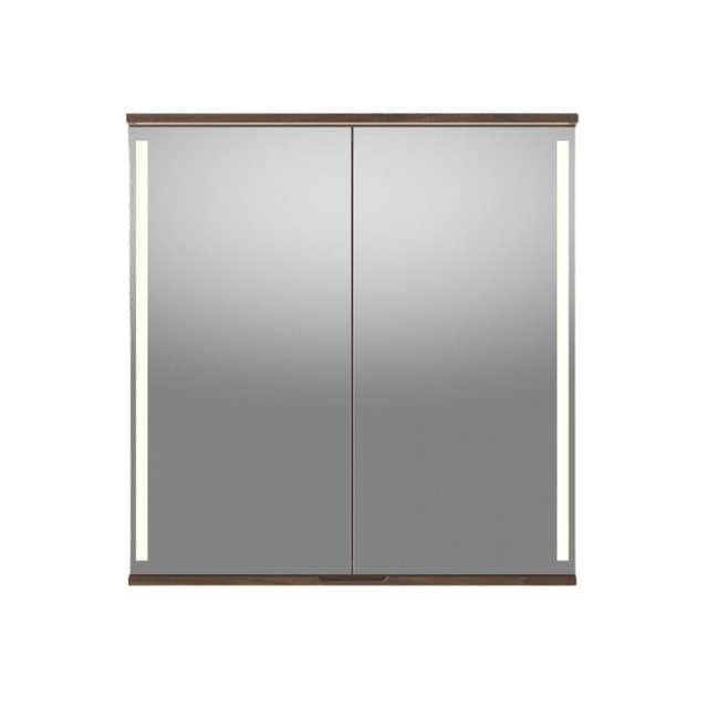 Linn Bad Sogn Speilskap med integrert belysning og stikk Valnøtt / 80cm Linn Bad Speilskap LB-20908B
