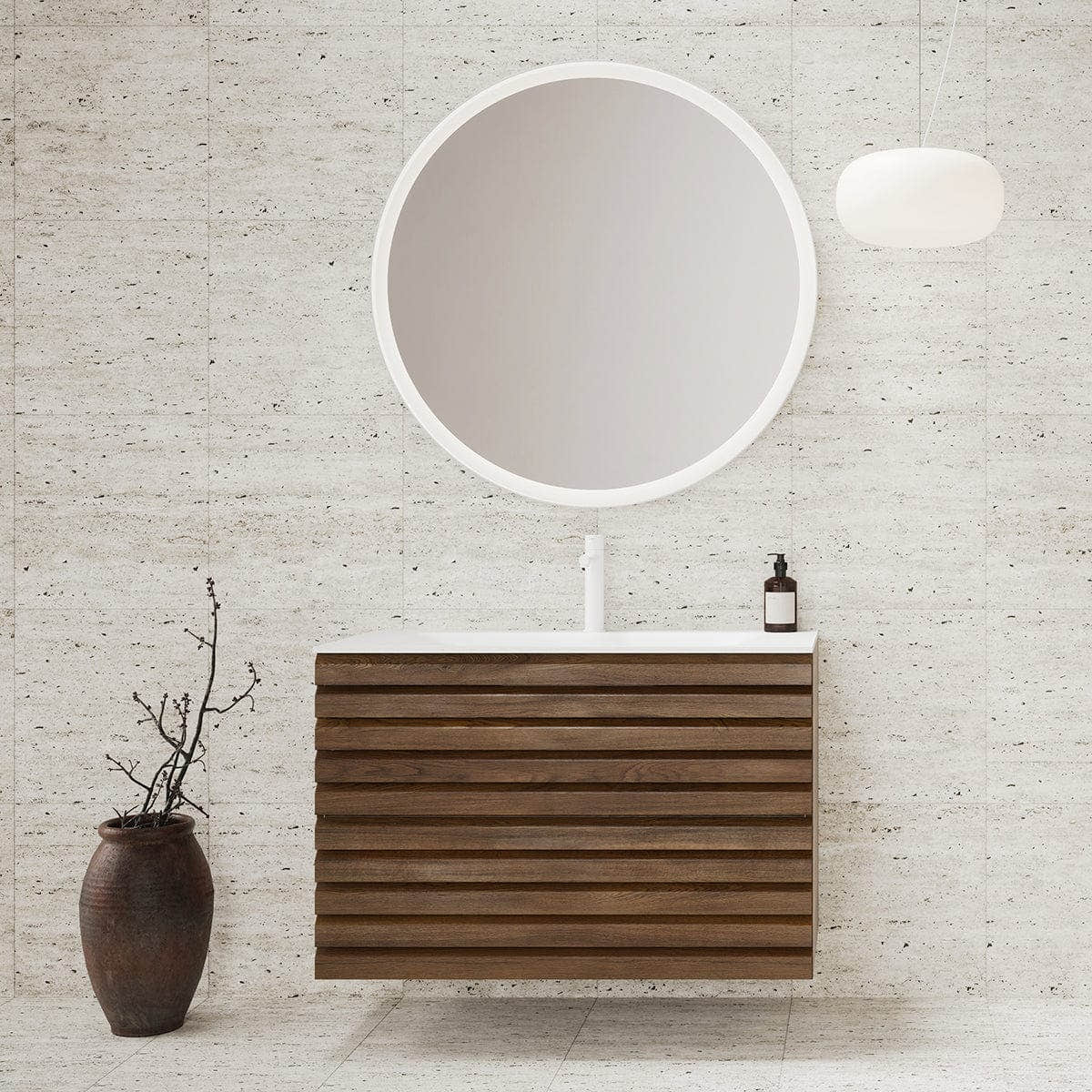 Linn Bad Steim speil med Lysramme 80-100cm Linn Bad Baderomsspeil