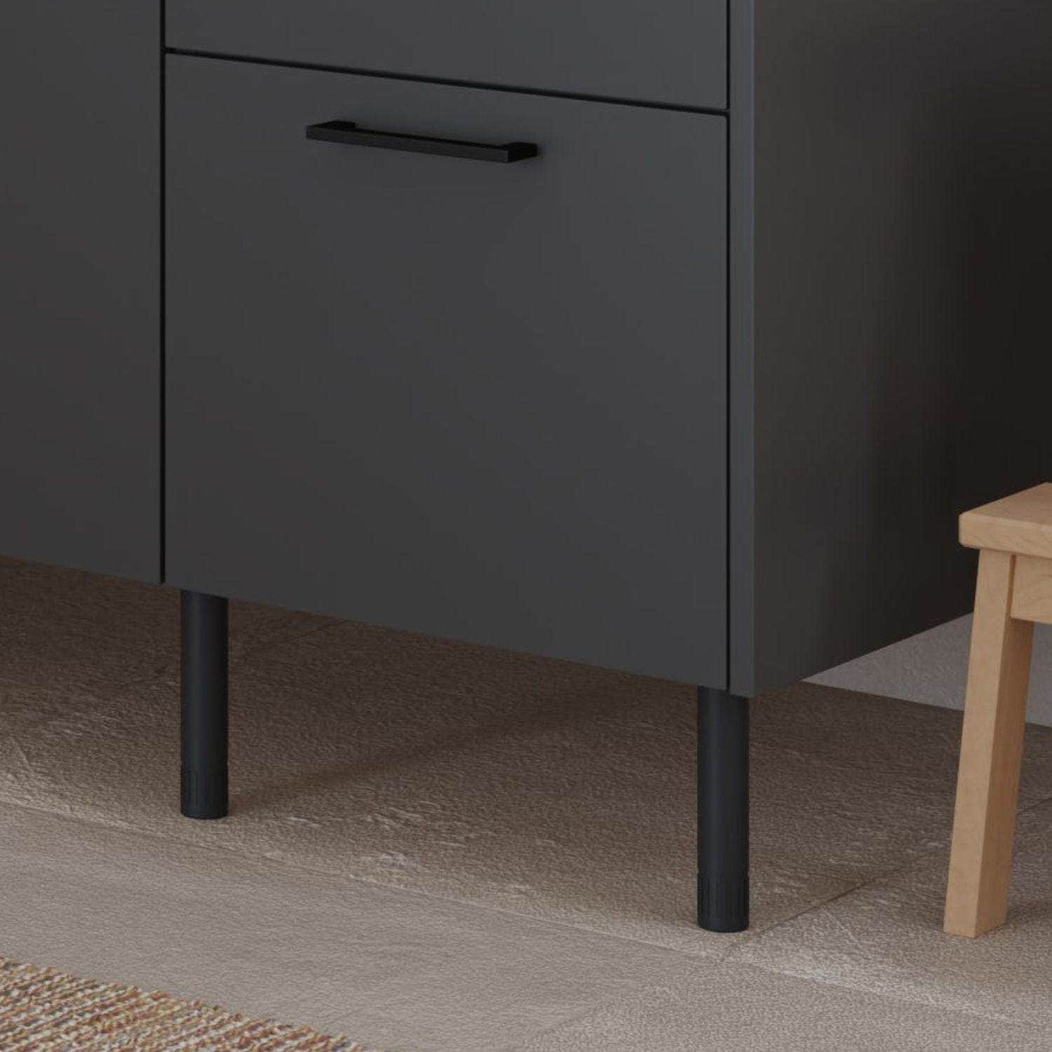 Linn Bad Støttebein for vaskerom pris per stk Svart plast Linn Bad Støtteben vaskerom LB-7008308