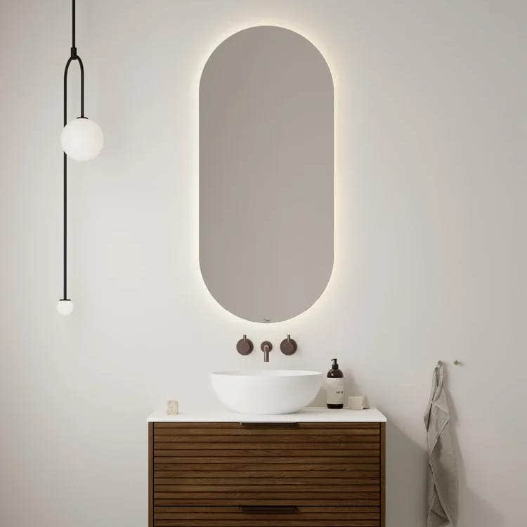 Linn Bad TISTEL ovalt speil med lys (backlight) 50cm Linn Bad Baderomsspeil LB-25005
