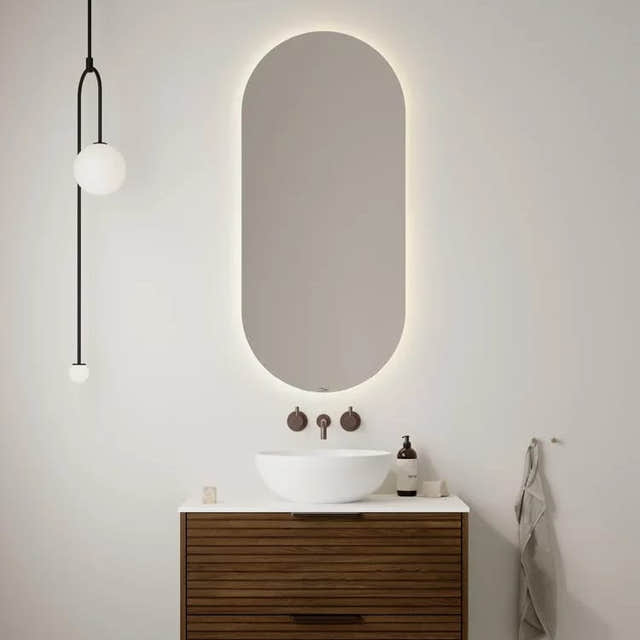 Linn Bad TISTEL ovalt speil med lys (backlight) 50cm Linn Bad Baderomsspeil LB-25005