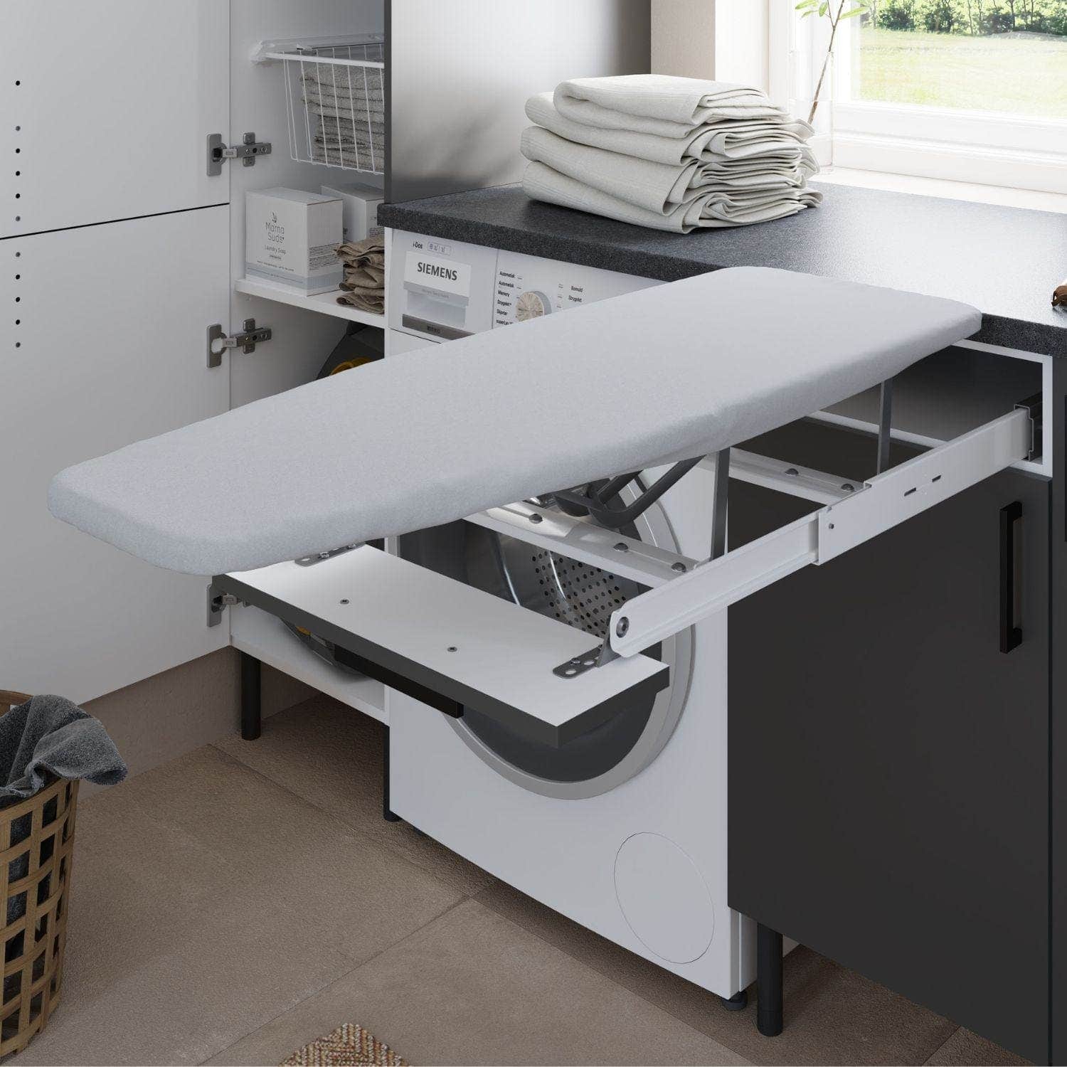 Linn Bad Underskap med Strykebett og trådkurver Grå matt / 40cm Linn Bad Benkeskap vaskerom LB-730104SBR