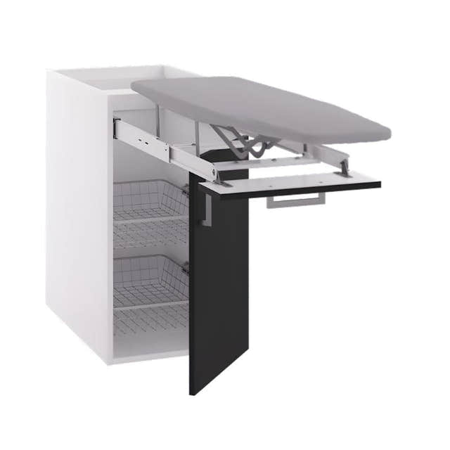Linn Bad Underskap med Strykebrett og trådkurver Svart matt / 40cm Linn Bad Benkeskap vaskerom LB-740104SBR