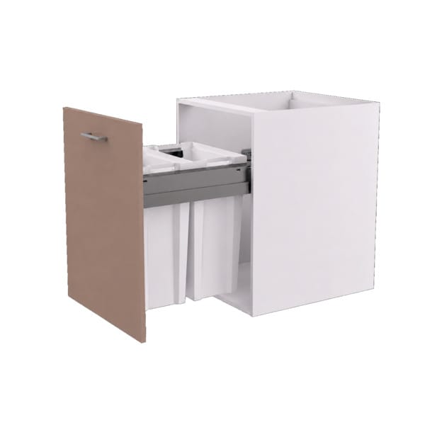 Linn Bad Underskap med uttrekkbar skittentøyskorg Lun beige / 60cm Linn Bad Benkeskap vaskerom LB-790606SK