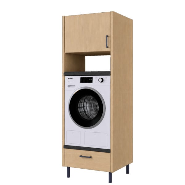 Linn Bad Vaskesøyle med skuff til vaskerom hylle og overskap høgde Ask / 60cm Linn Bad Dekkside vaskerom LB-752706H40