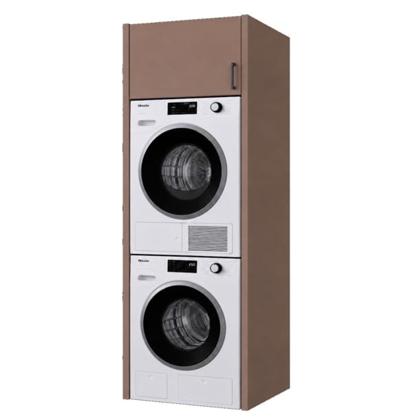 Linn Bad Vaskesøyle til vaskemaskin og tørketrommel med overskap høgde 40 cm Lun beige / 60cm Linn Bad Dekkside vaskerom LB-792104H40